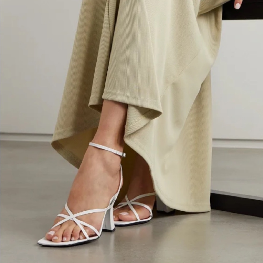 By Far Kersti White Leather Sandals